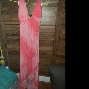 Sparkly Pink High Low / Long Taboo Dress